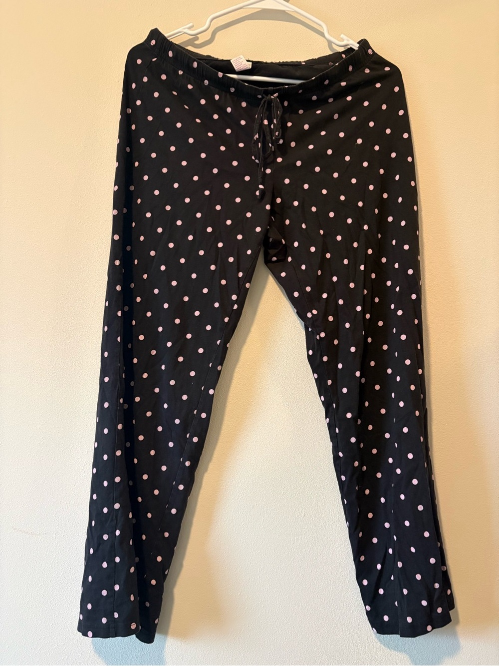 Black Polka Dot Lounge Pants with Pink Dots